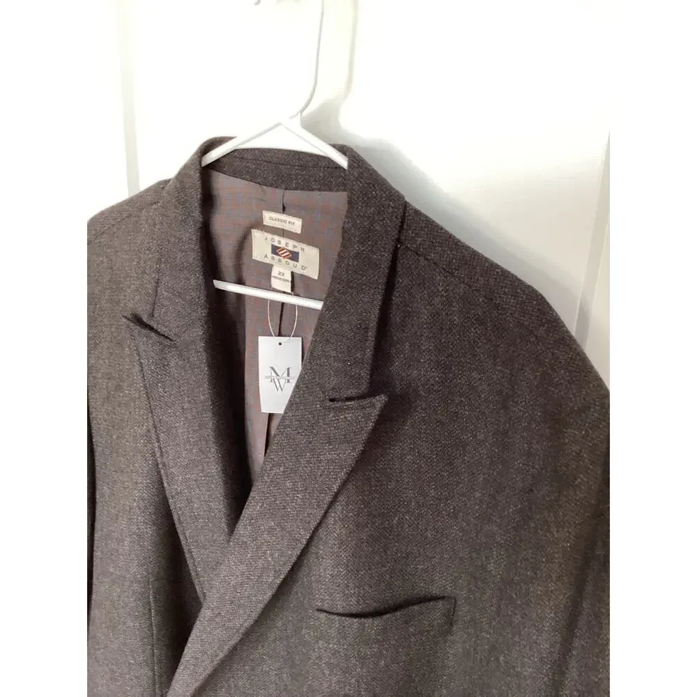 NWT Joseph Abboud Men's Classic Fit Elbow Patch Blazer Sport Coat Brown‎ Size 2X